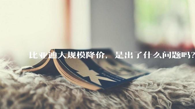 比亚迪大规模降价，是出了什么问题吗？